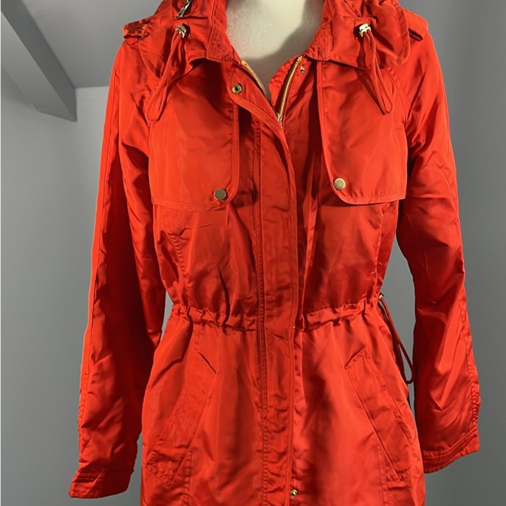 Jones New York Red Utility Jacket with Drawstring Waist
